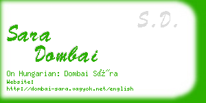 sara dombai business card